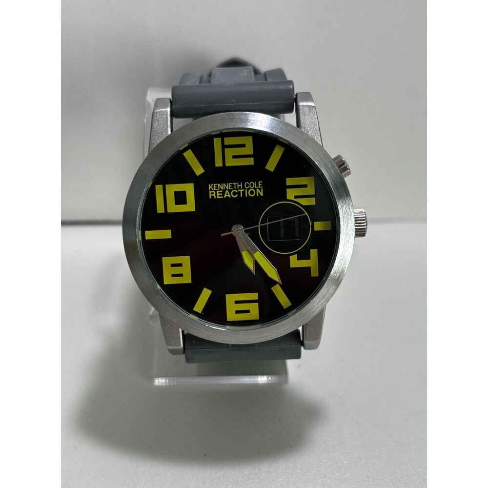 Kenneth Cole Reaction ana-digital grey silicone men's watch, working